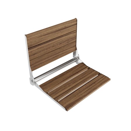 ANZZI 17 inL, Natural Teak Wood, Shower Seat, Polished Chrome AC-AZ203